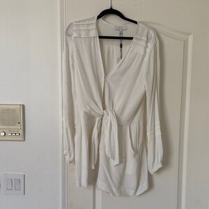 Reiss White Long Sleeve Jumpsuit